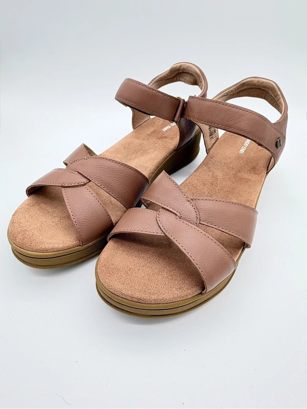 Lands' End Women's Tan Leather Sandals - Size 11
